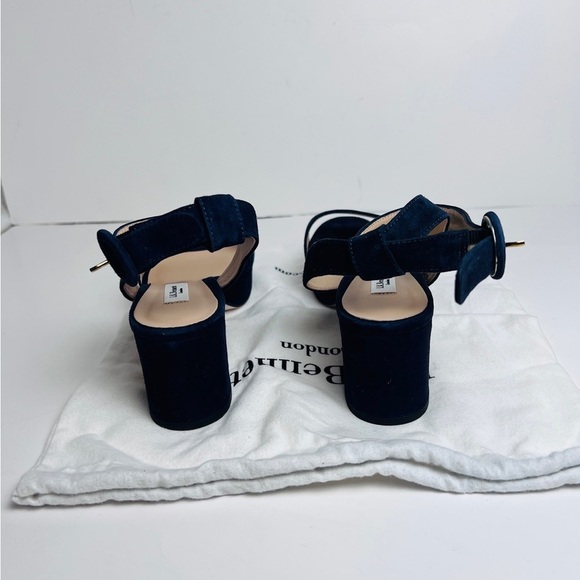 L.K. Bennet Suede round Toe Heels 37 blue - Picture 9 of 12